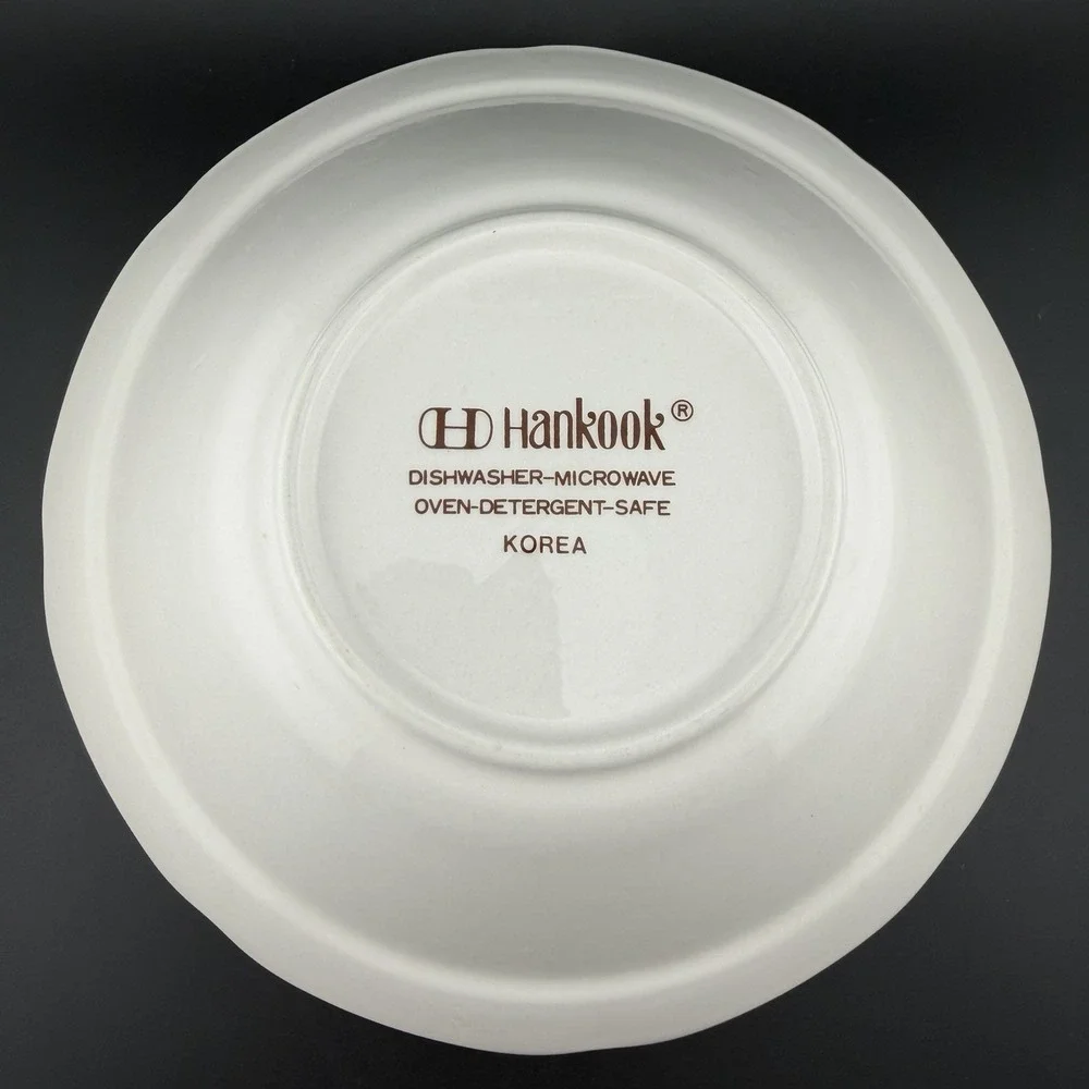 Vintage Hankook Pig Farm Design Serving Bowl 9 Inch Ceramic Large Salad Bowl